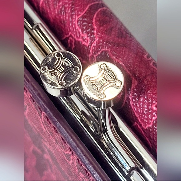 💯 Authentic Celine Rare Pink Leather Kislock Wallet - Picture 8 of 10